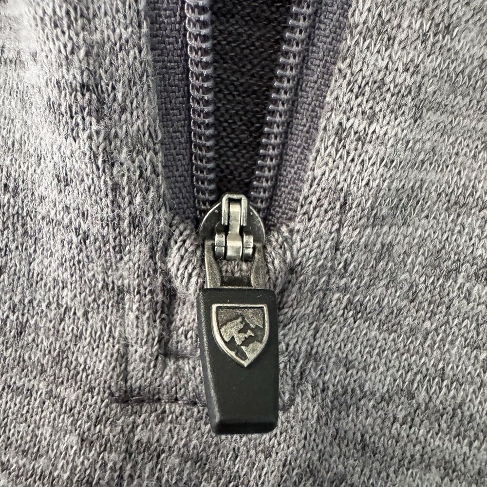 Kuhl 1/4 Zip Pullover Men XL Heather Gray Colorblock Mock Neck Outdoor Sweater - Picture 10 of 13